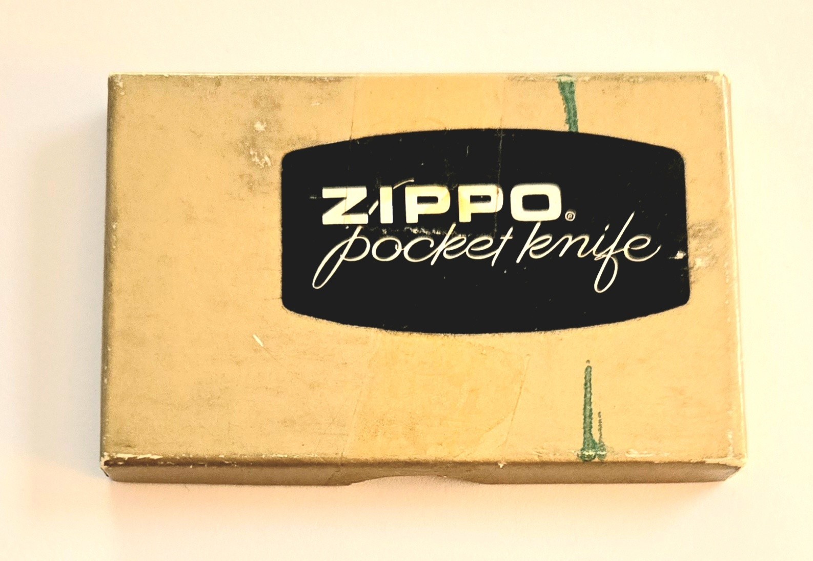 Vintage Zippo 2 Blade Pocket Knife File Advertising With Box
