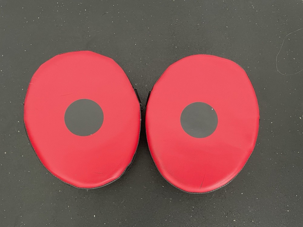 Red Focus Punch Mitts Training Pads Pair