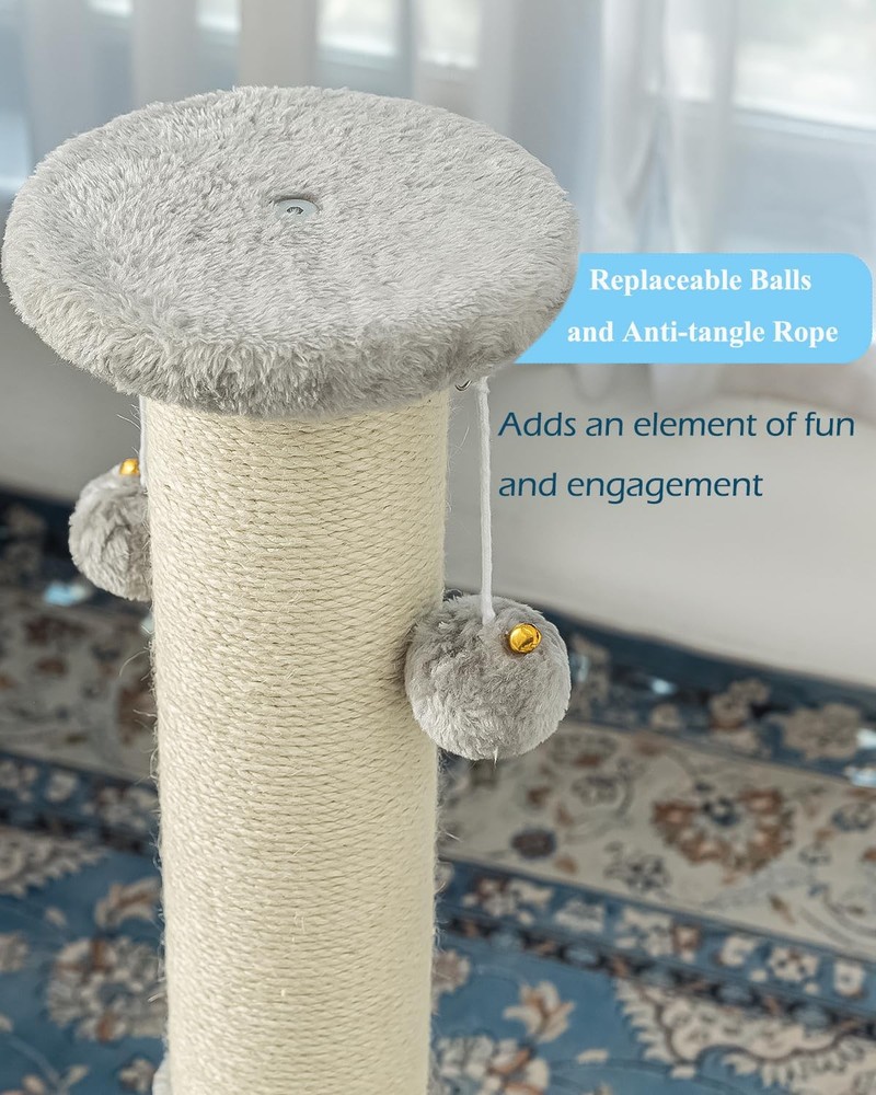 34Inch Tall Cat Scratching Post,4.3Inch Diameter Large Sisal Cat Scratch Post...