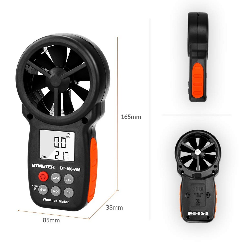 BTMETER Digital Anemometer Barometer Handheld, for Wind BT-100WM