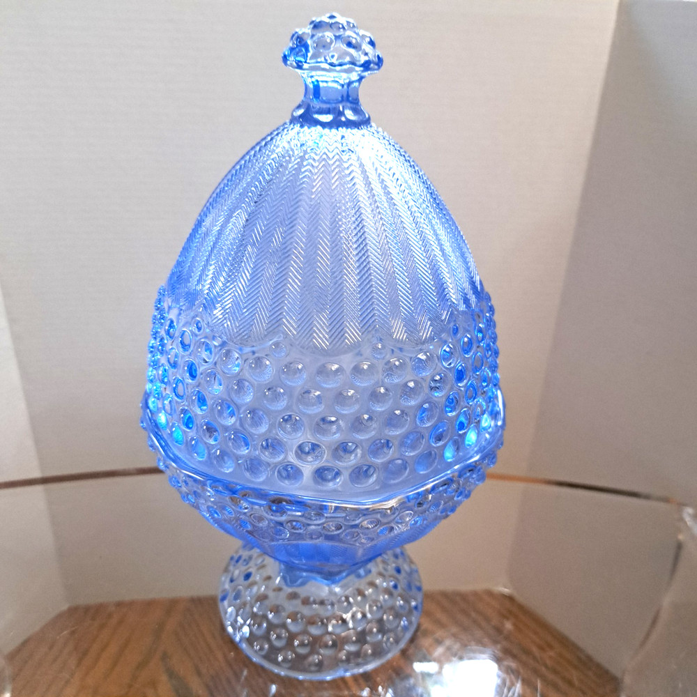 Blue Glass Easter Dish By Gorham 1'' Tall