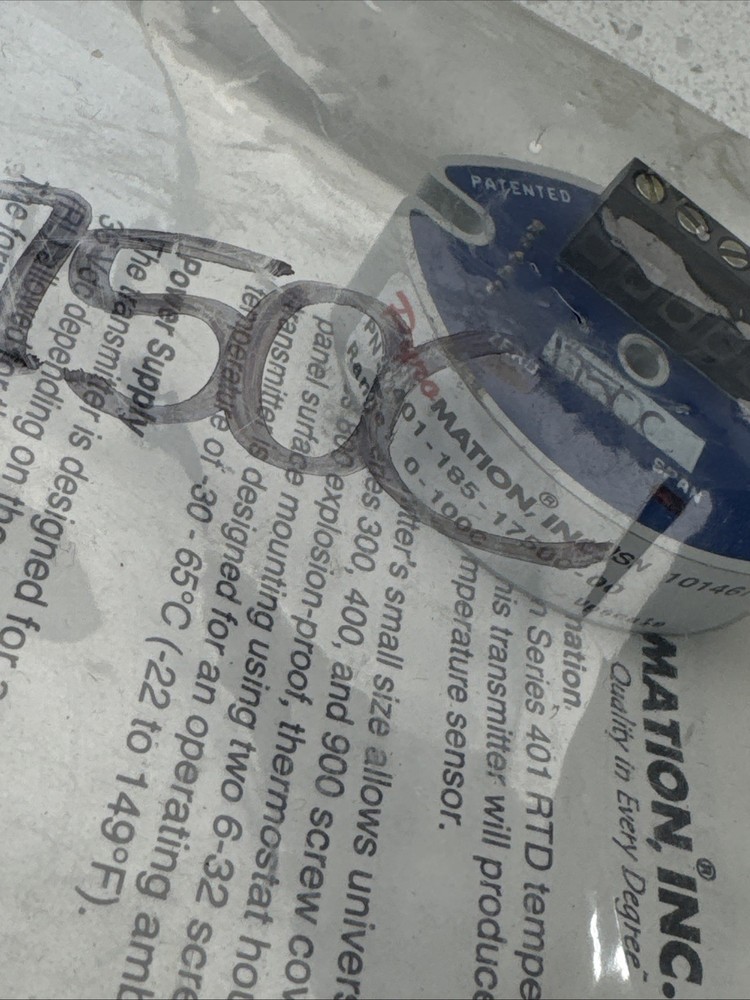 Pyromation Temp Sensor 401-185-1750C-00 New