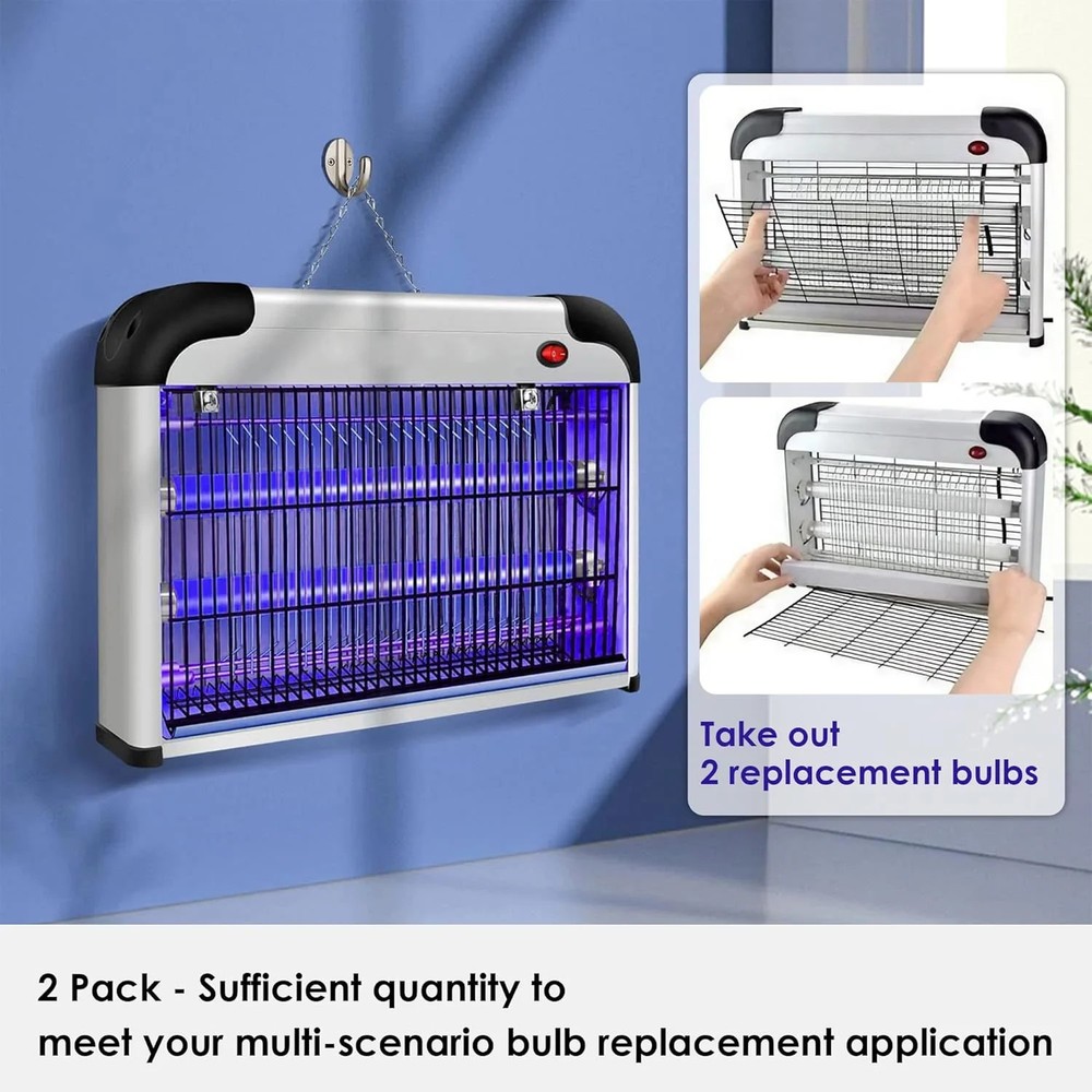 Qualirey 2 Pack Bug Zapper Replacement Light Bulbs 10W for 20W Indoor Bug Zapper