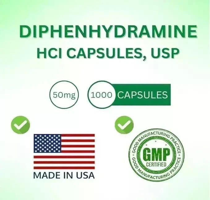 DIPHENHYDRAMINE 50MG 1000ct capsules, SDA LABS, Allergy Relief