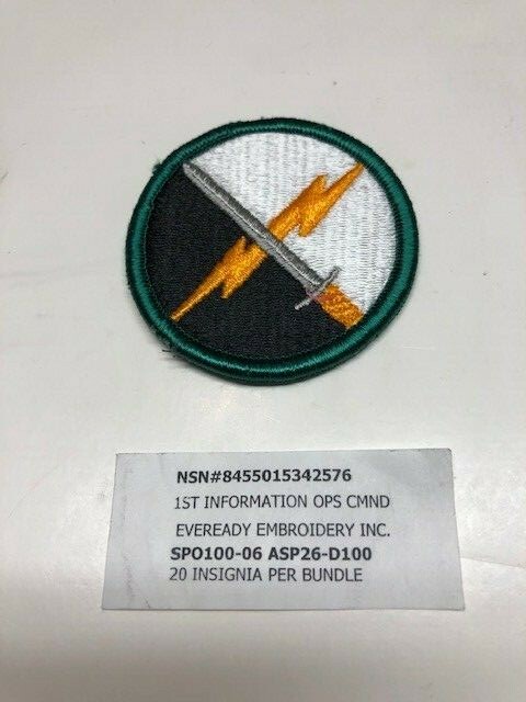 1st Information Operations Command U.S. Army Shoulder Patch Insignia