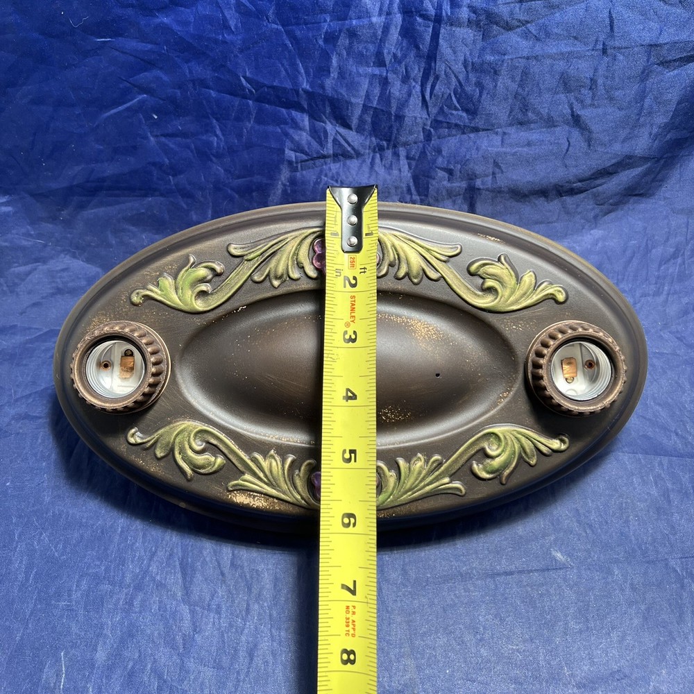 Two Socket Decorative Wow Flush Mount Brass Rewired Nice 83E