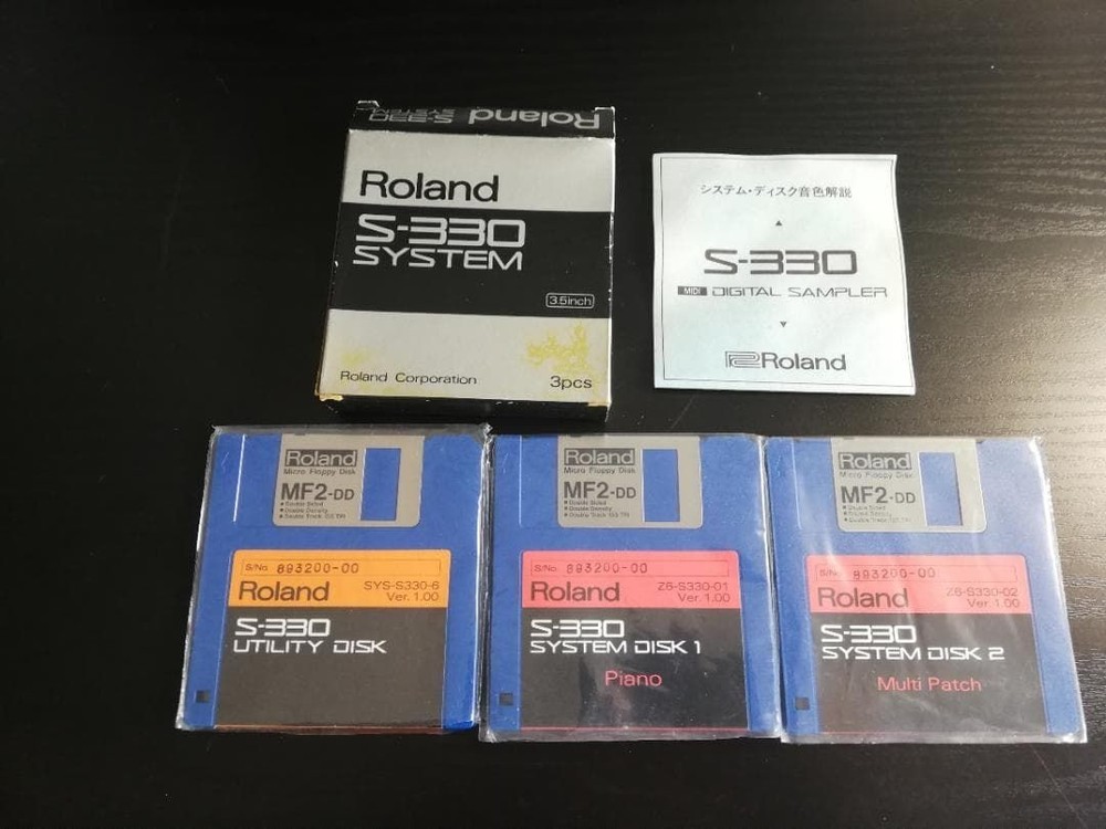 Roland S-330 Digital Sampler Rackmount Unit wi/controller(MU-1) system disk
