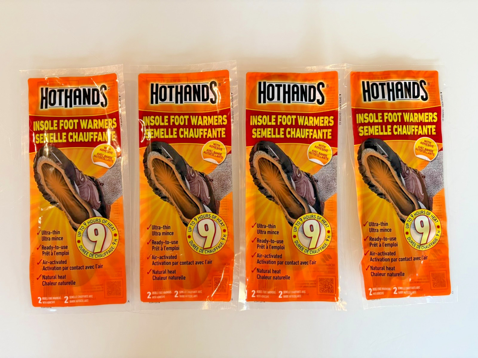 Hothands Insole Foot Warmer w/ Adhesive LOT of 4