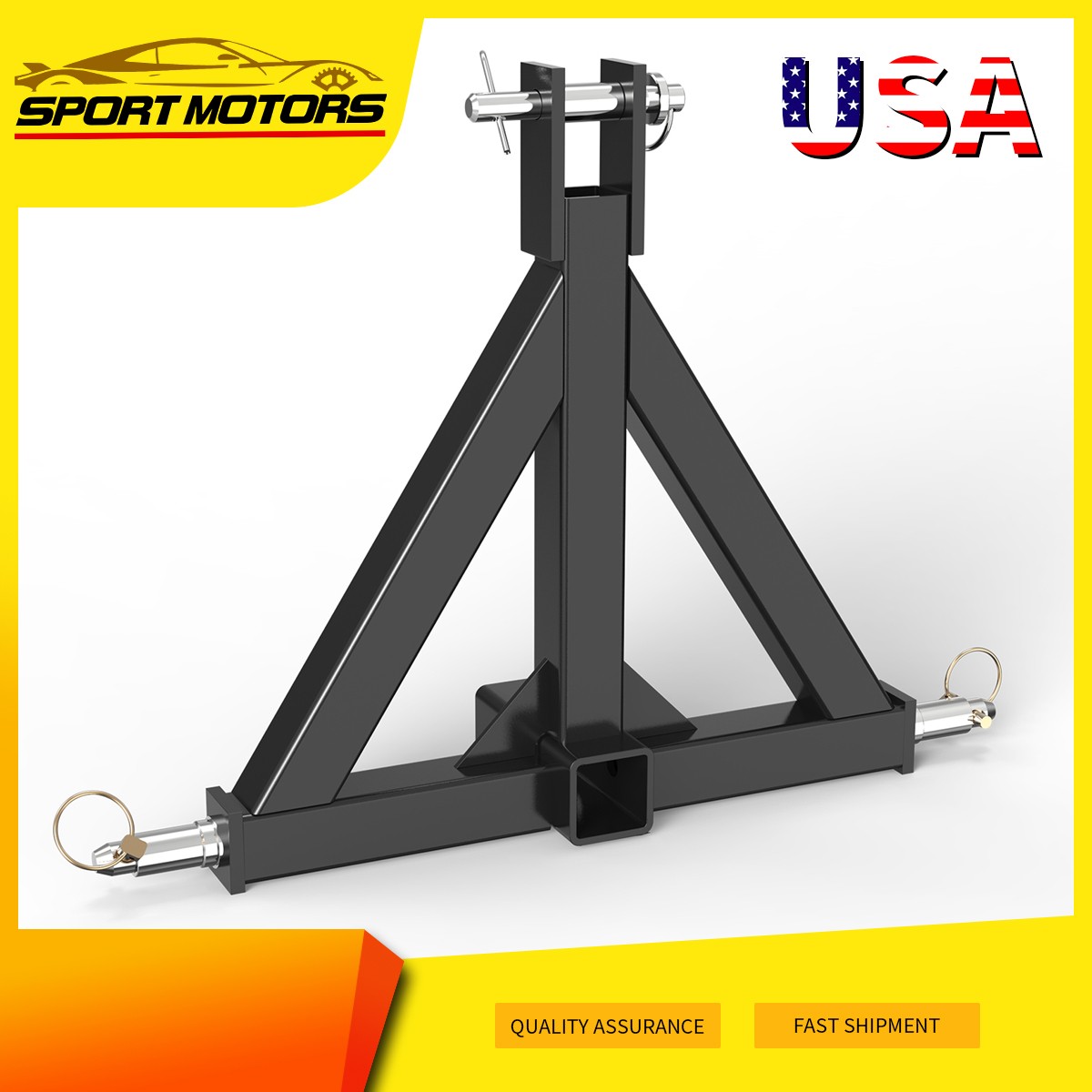 Heavy-Duty 3-Point Trailer Hitch Adapter for Category 1 Tractors