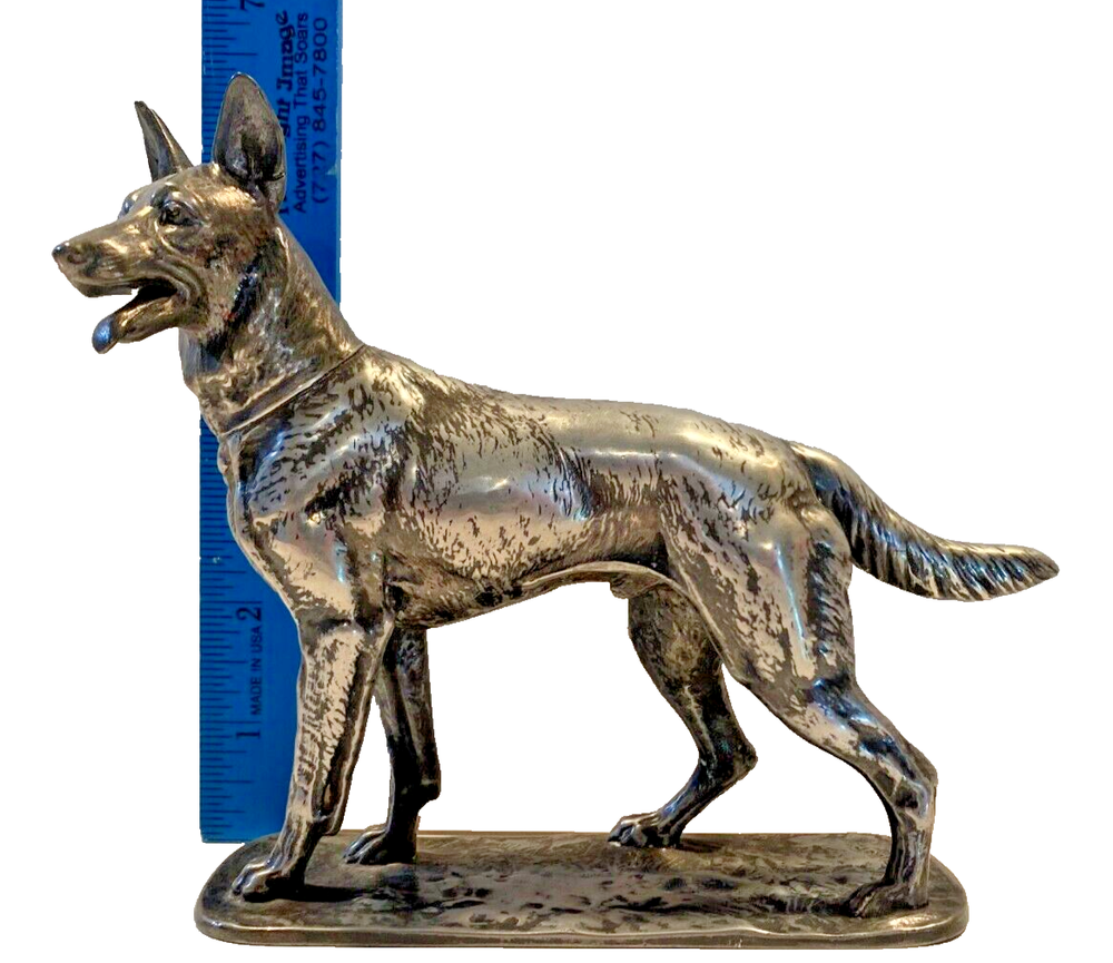 Antique German Shepherd Dog Figure Signed Diller