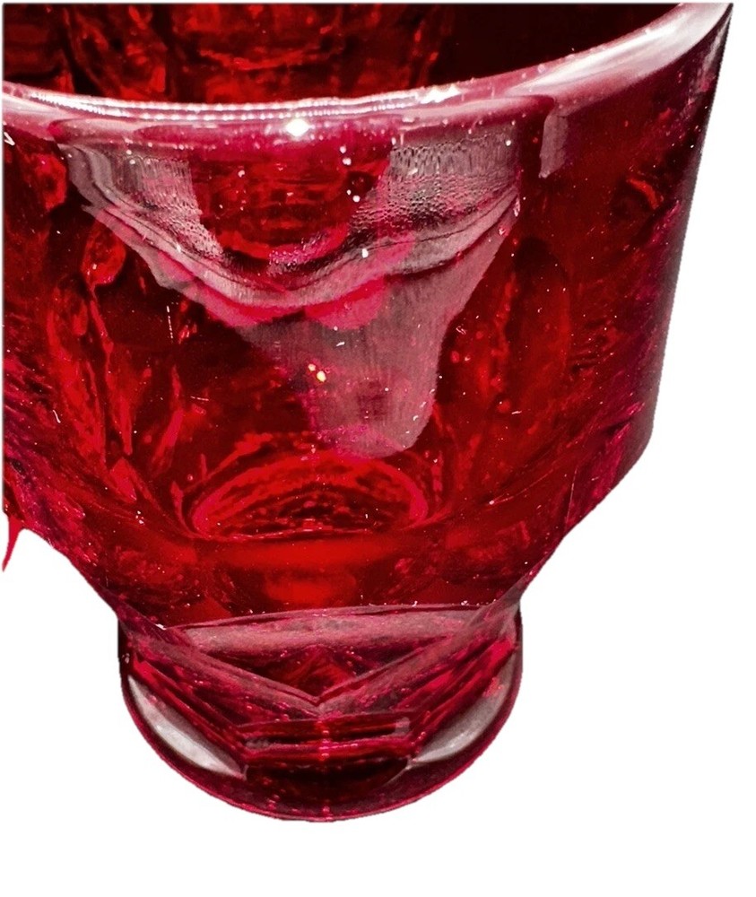 Vintage Glasses Honey Comb Pattern by Viking (6) Ruby Red