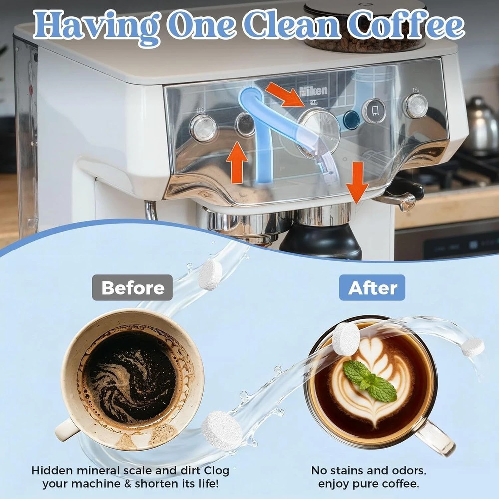 Coffee Maker Cleaner Descaler Tablets, 24 Counts Machine Cleaning Tabs, Works wi