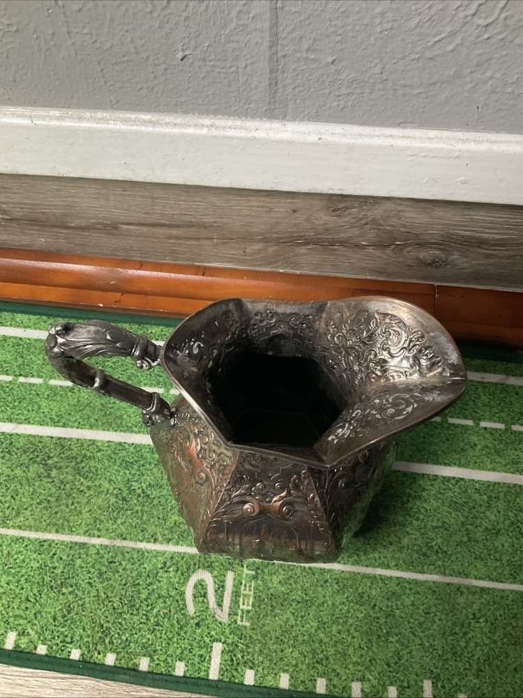 SILVERPLATE on Copper PITCHER Dutch Colonial