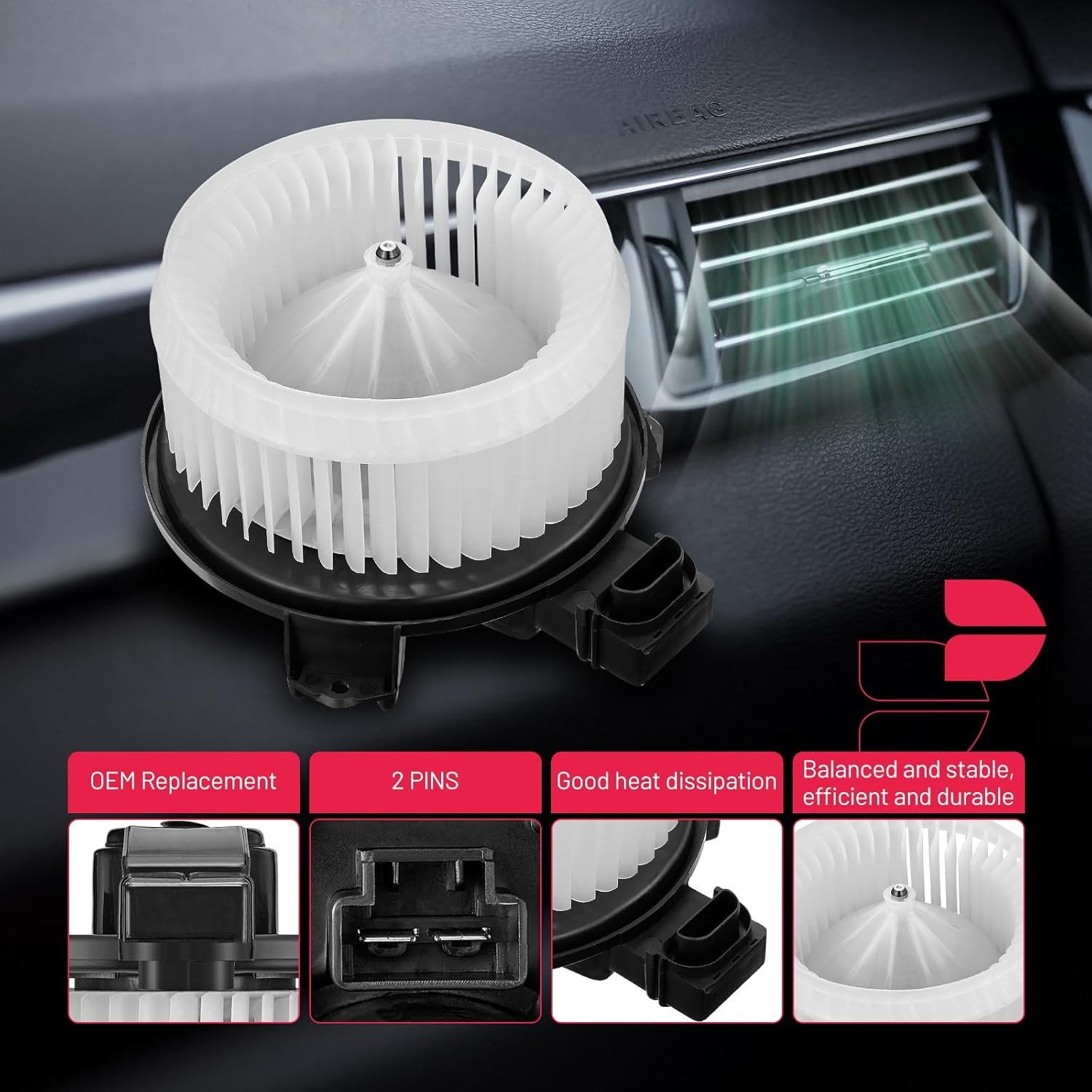 A/C Heater Blower Motor w/ Fan Cage for 06-12 Toyota RAV4 2009-2014Toyota Matrix