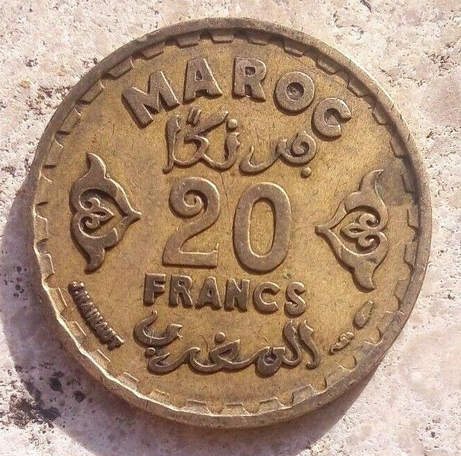 Maroc 20 Francs Coin 1371