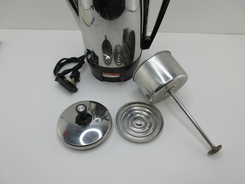 Vintage Western Auto Wizard 12 Cup Automatic Coffee Pot Percolator Chrome