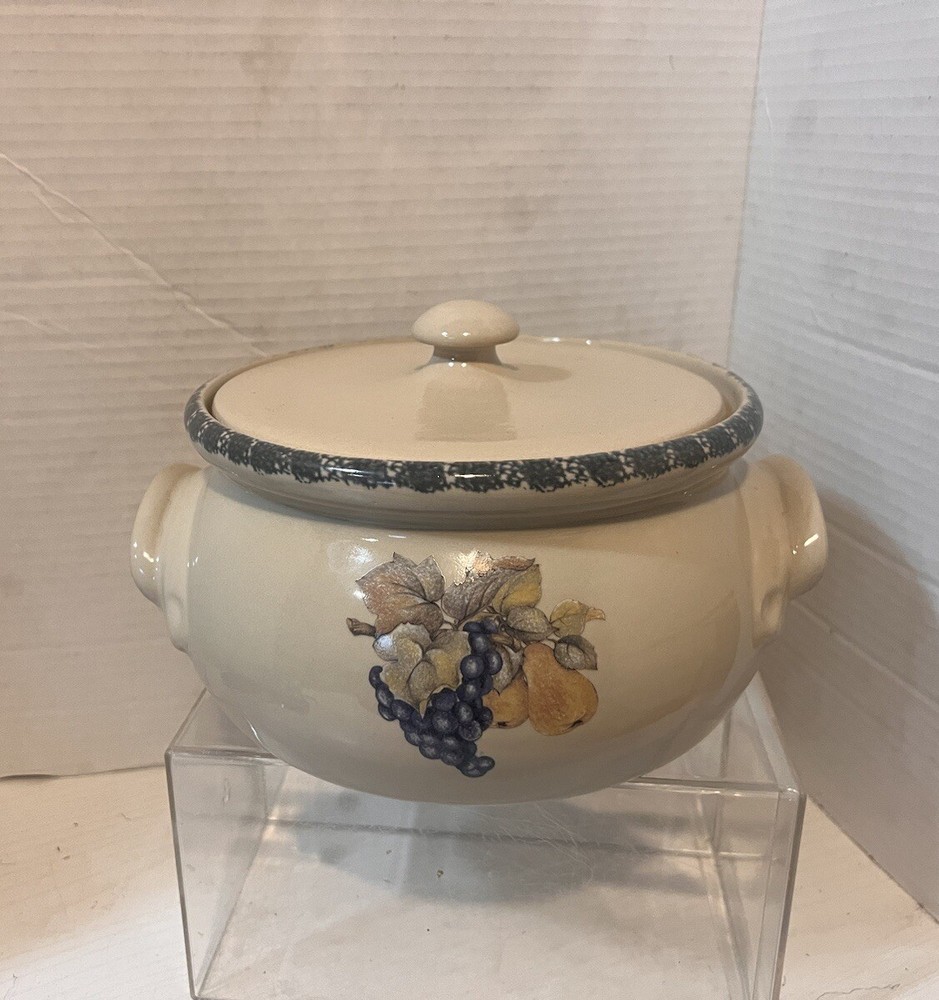 Stoneware Soup Crock Oven To Table With Lid 2 Quart 2003