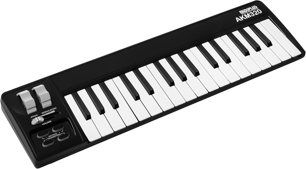 Midiplus AKM320 USB MIDI Keyboard Controller 32 Key Mini Keyboard Black NEW