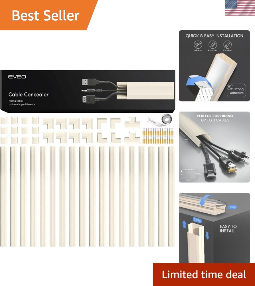 Transform Your Space with 306” Cord Hider - Child and Pet Safe Solution