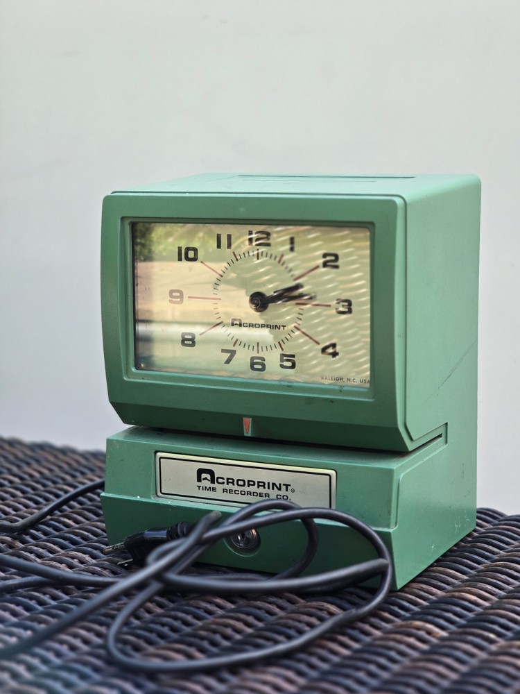 Vintage Acroprint Time Clock – Includes Key – Industrial