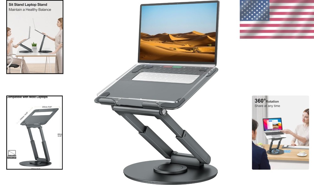 Height Adjustable Sit to Stand Riser for MacBook Pro