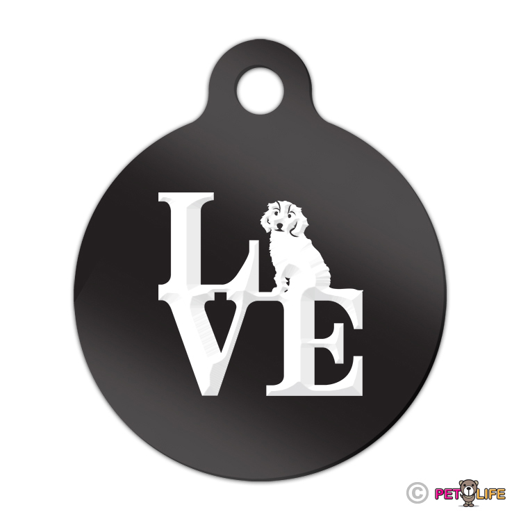 Love Cockapoo Engraved Keychain Round Tag w/tab park cockerpoo spoodle