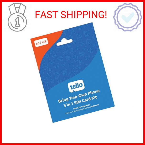 Tello Mobile - Bring Your Own Phone - 3 in 1 SIM Card Kit