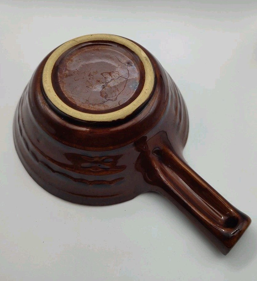 Single Serve Brown Glazed Pottery Bean Pot