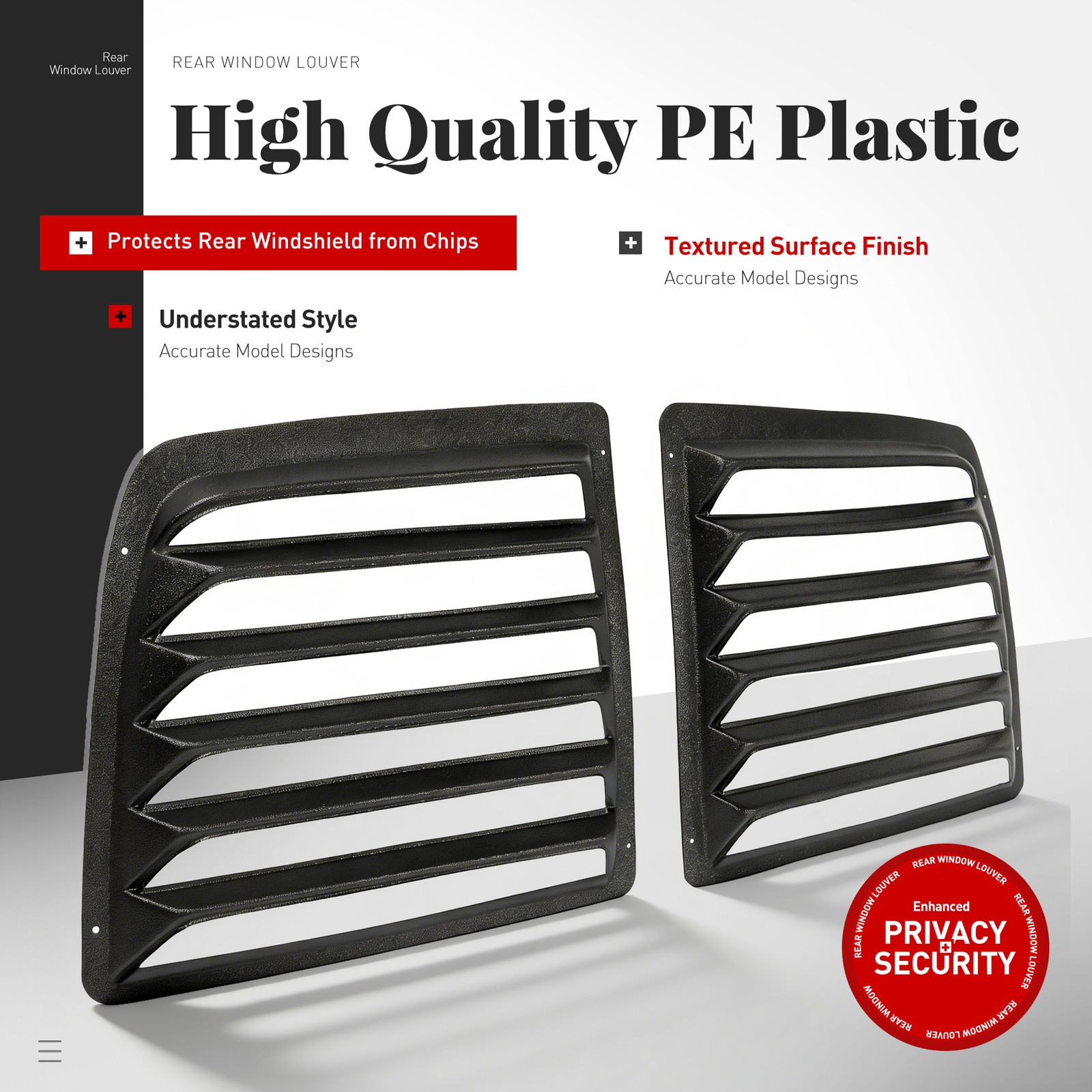 Rear Window Louver Sun Shade For 97-17 Chevy Express GMC Savana 1500 2500 Pair