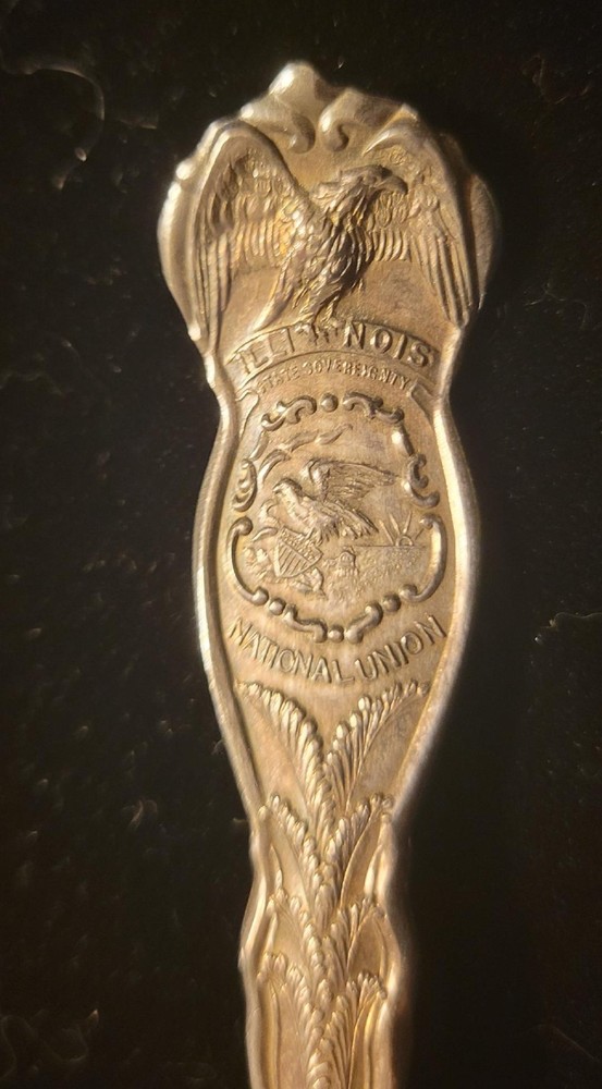 Three Vintage Rogers Silver Plate State Spoons – Ohio, Illinois, Massachusetts