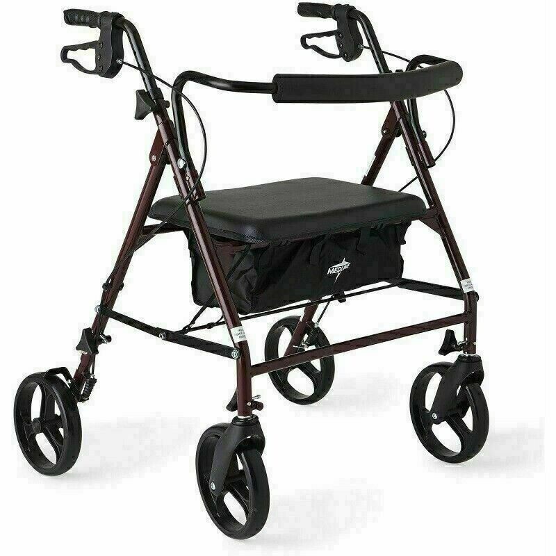 Rollator Walker 500 Pound Capacity Extra Wide Bariatric Heavy Duty Foldable New