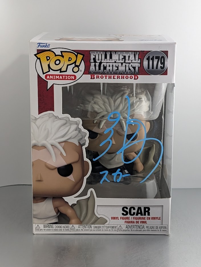 Ryotaro Okiayu JVA Signed Autographed Funko Pop #1179 SCAR Fullmetal Alchemist