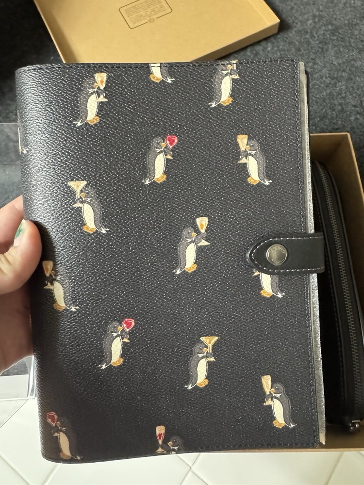 Coach Notebook Pencil Case Penguin Pattern