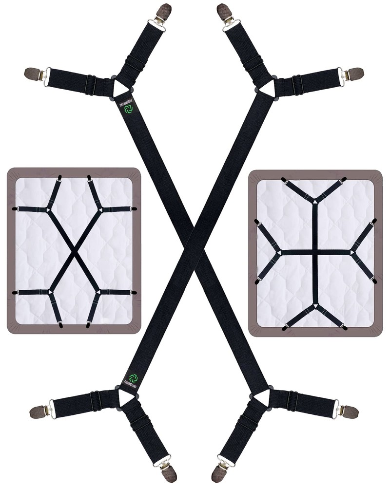 Bed Sheet Holder Straps Adjustable Sheet Stays Keepers With Elastic Bands
