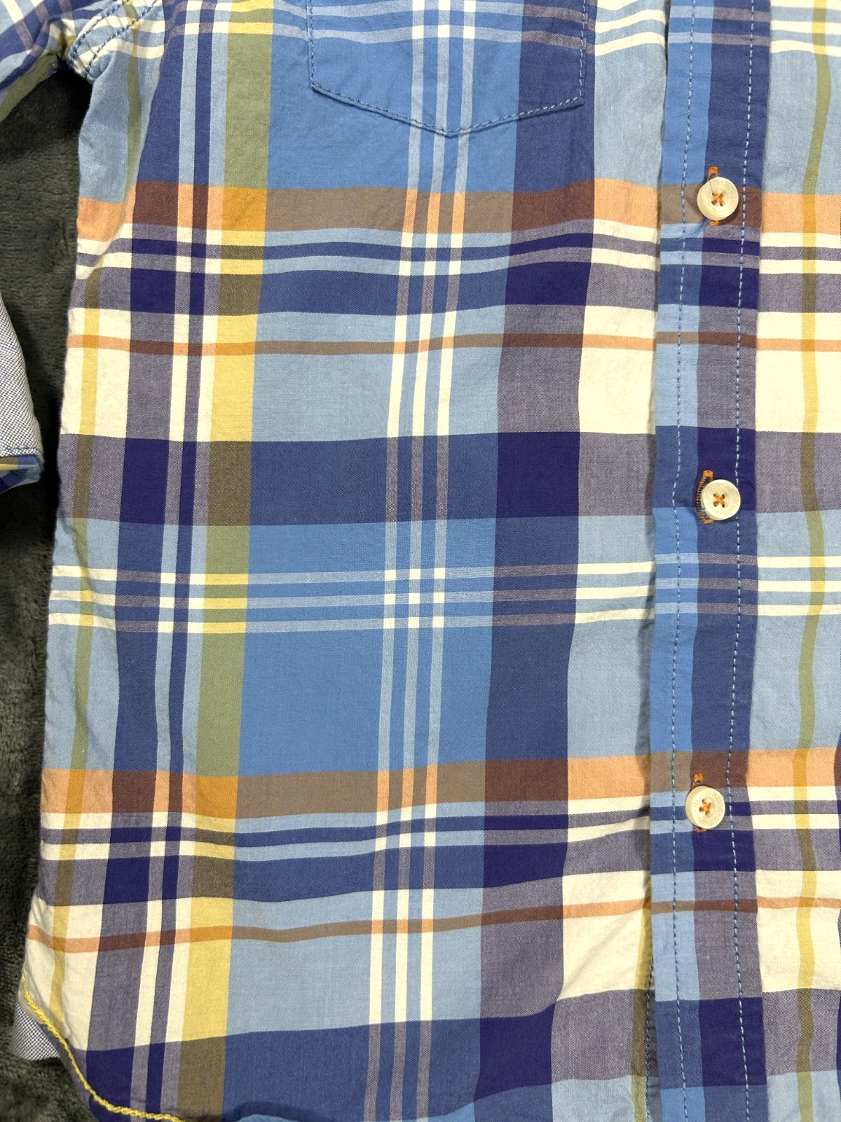 Mini Boden Button Up Shirt 5-6 Y EUC LOT of 2 Blue Plaid and Sailboats