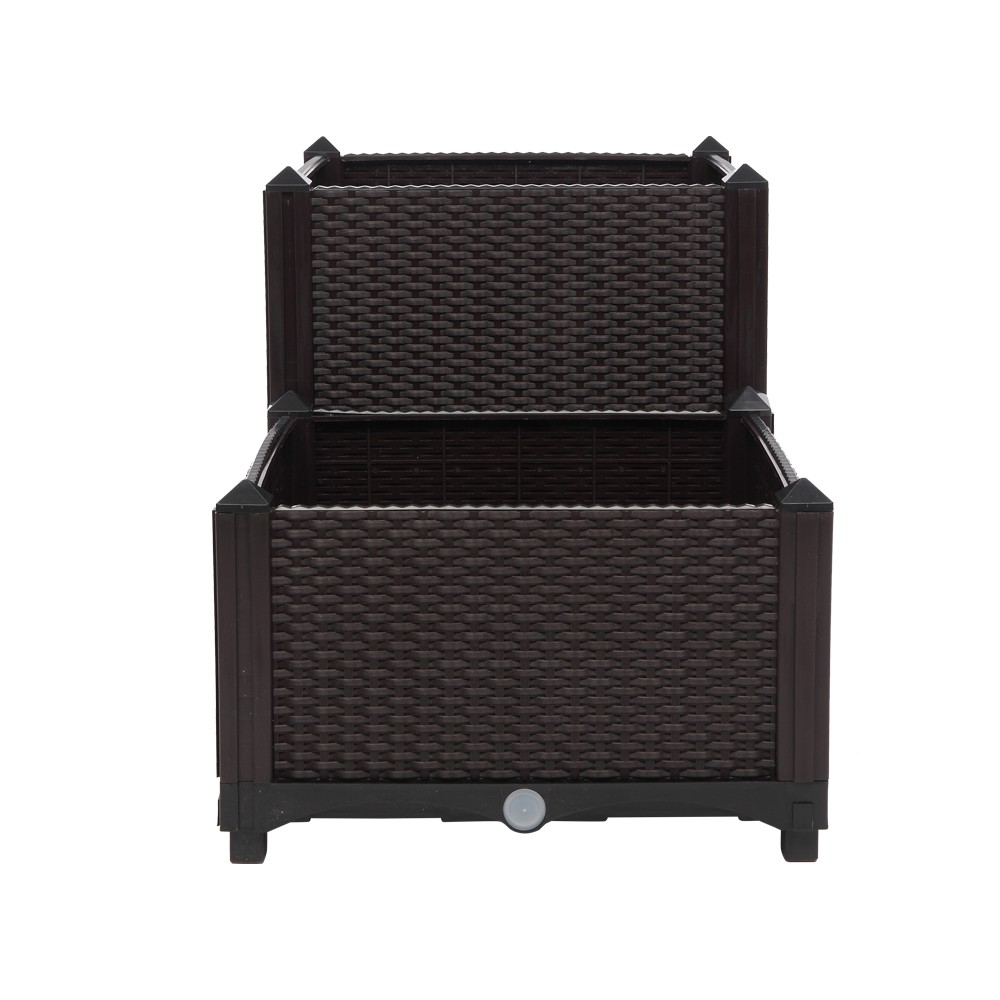 2Pcs Free Splicing Injection Planting Box Brown