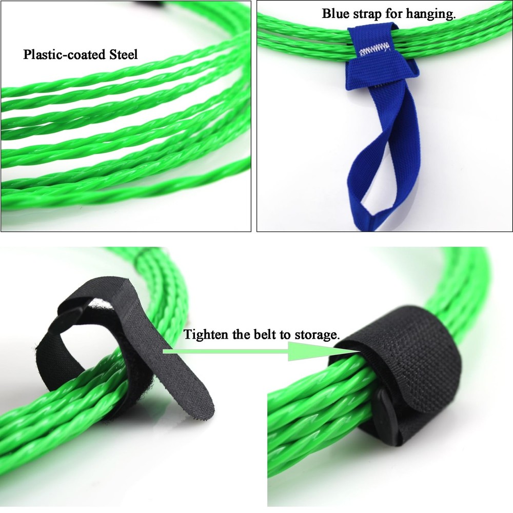 Amonk Fish Tape 32.8FT/10M Wire Puller Kit Cable Puller Kit Fastener Tool PET...