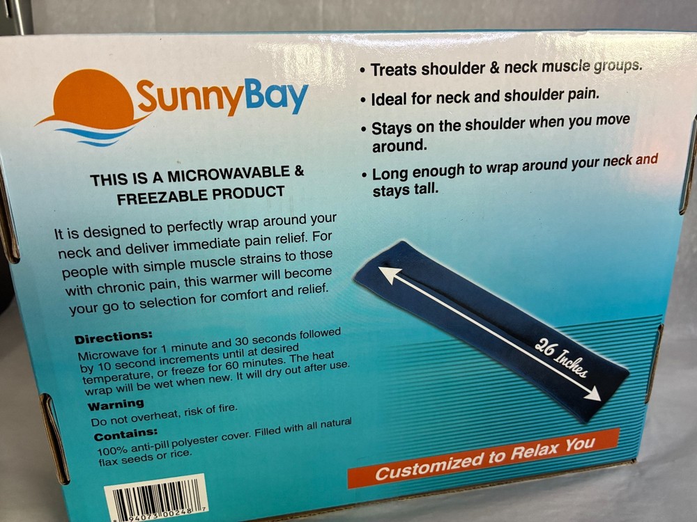 SEALED BOX SunnyBay Microwavable Neck Heating Wrap - Extra Long
