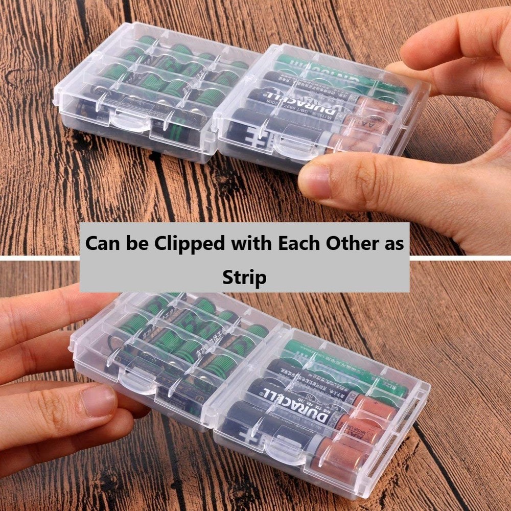 4 Pack Battery Case Holder Container Portable Storage Case for Home Office
