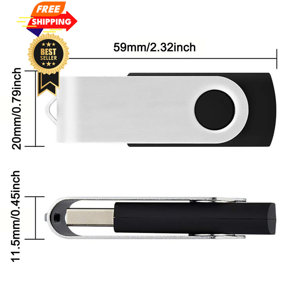 3 Pack 32GB USB Flash Drive with Type C Adapter and Storage Box 3-Pack