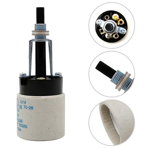 E26 Universal Ceramic Light Socket with Rotary Switch 250V 660W for Lamp Twist