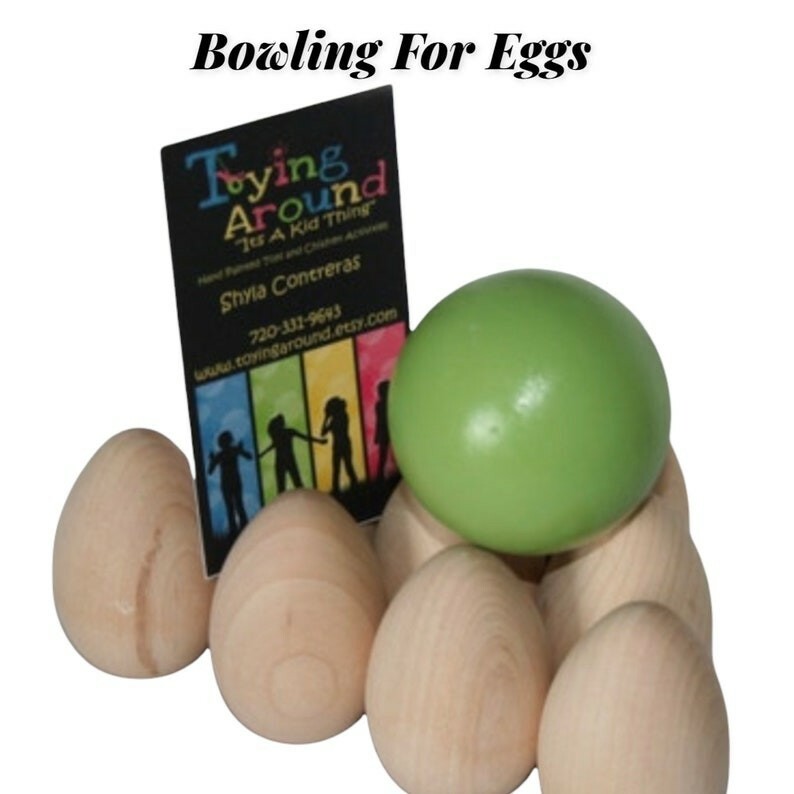 6- 2" Wood Egg Easter Egg Egg Decor Paint Eggs Pretend Play Natural Toy Easter