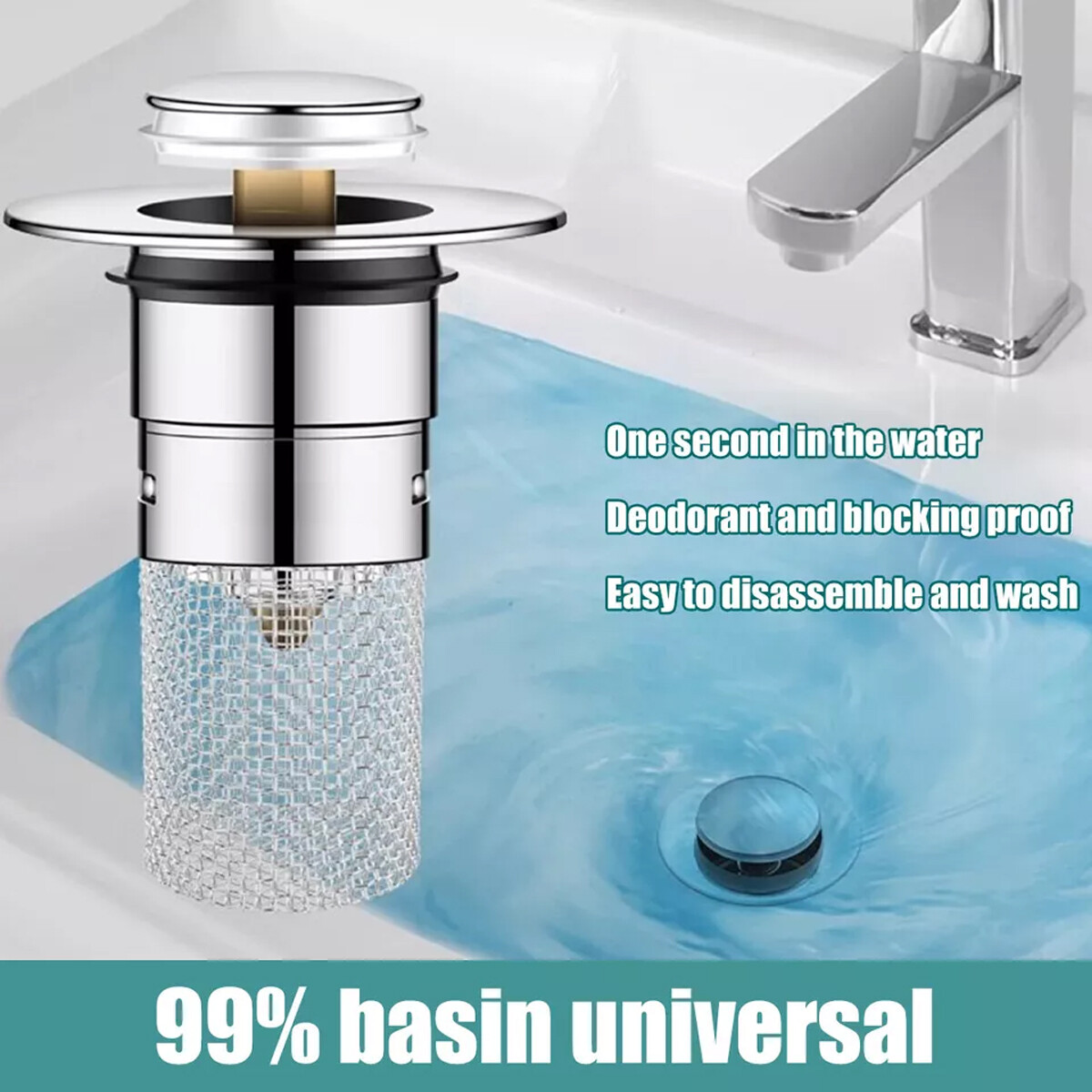 2 Pcs Bathroom Sink Stopper Hair Catcher Bathroom Pop Up Sink Drain Filter