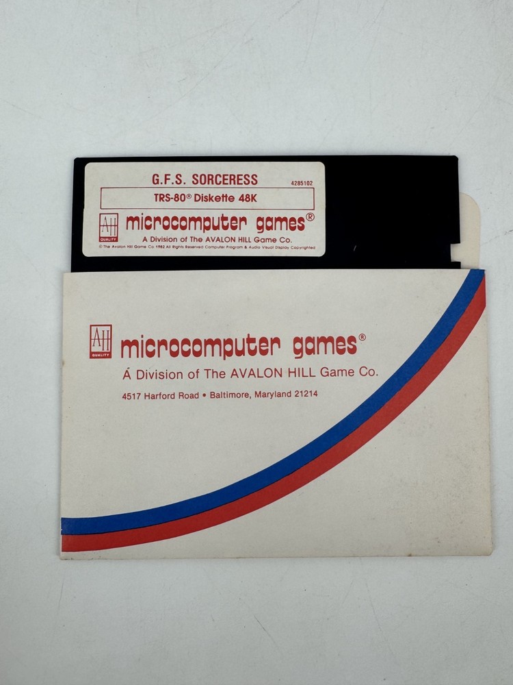 1982 Avalon Hill GFS Sorceress Space Simulation Atari 800 Disk Complete