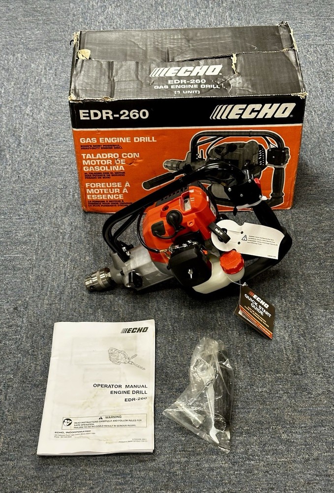 Echo EDR-260 Portable Gas Powered Hand Held Drill Engine w- Tags, Box, Access