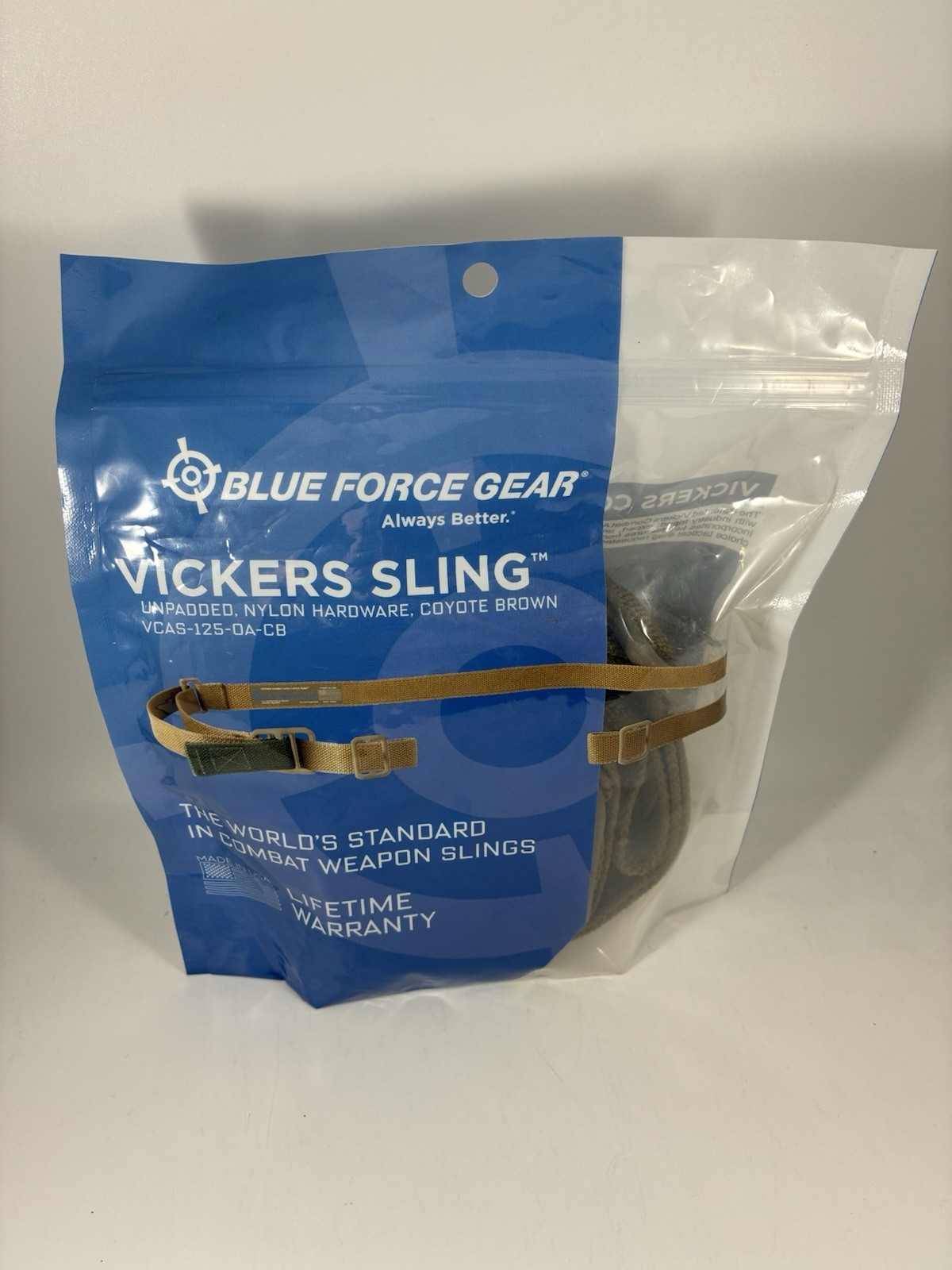 Blue Force Gear Vickers Sling Unpaded Nylon Hardware Coyote Brown VCAS-125-OA-CB