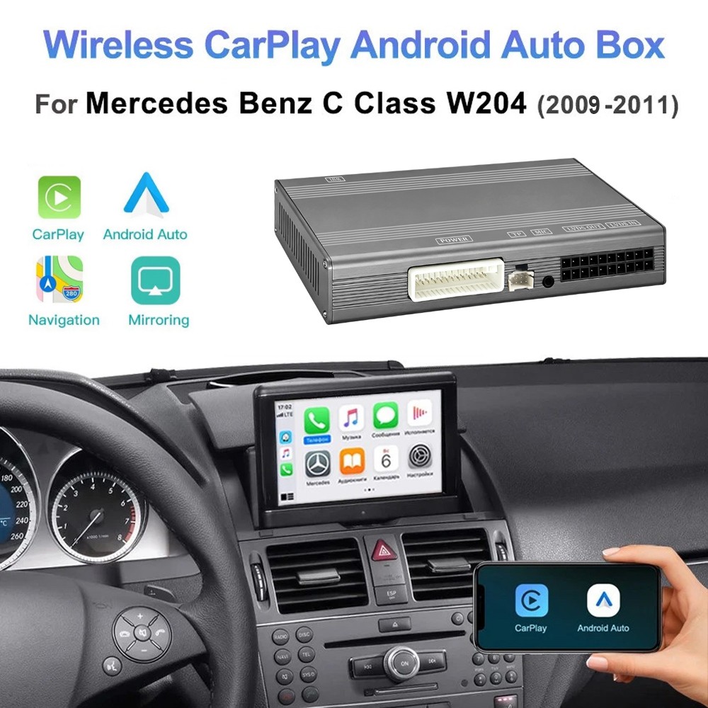 Wireless Apple CarPlay Android Auto Module for Mercedes-Benz C Class W204 NTG4.0