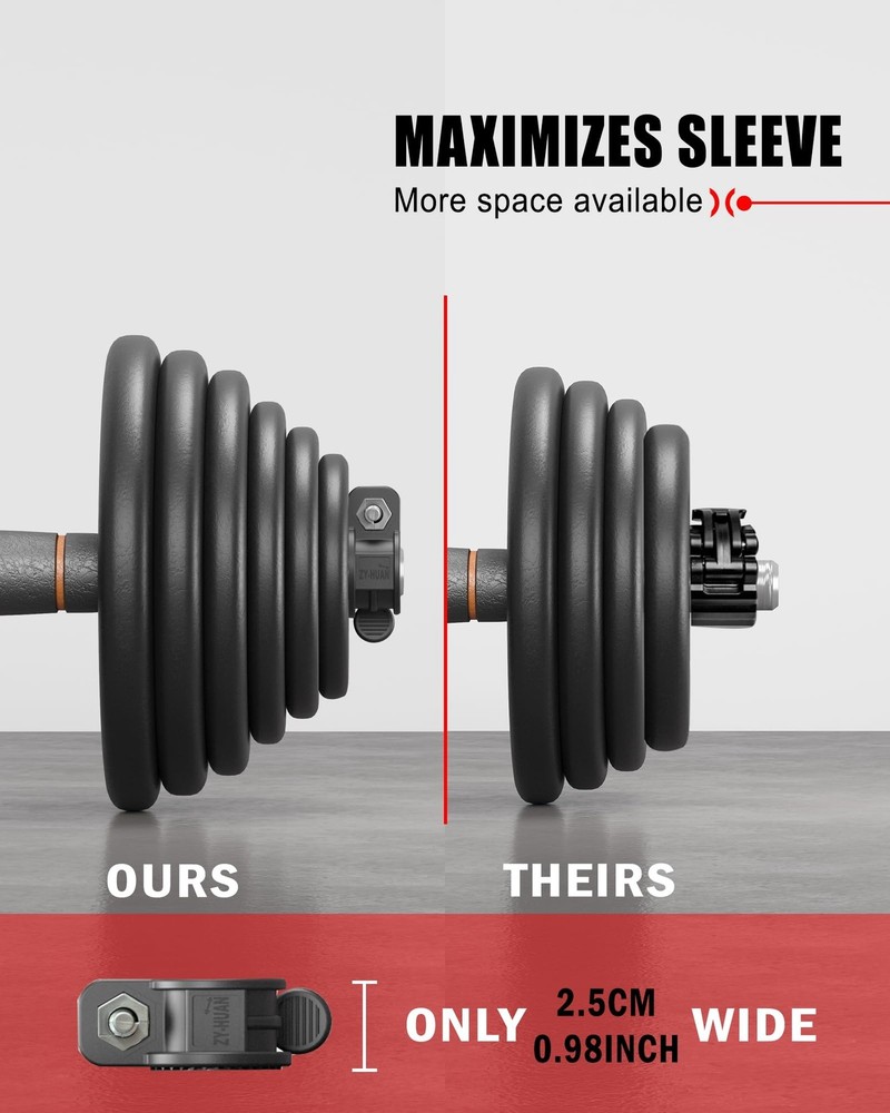 Adjustable Barbell Clips 1 Inch | Quick Release Locking Collars for Dumbbells