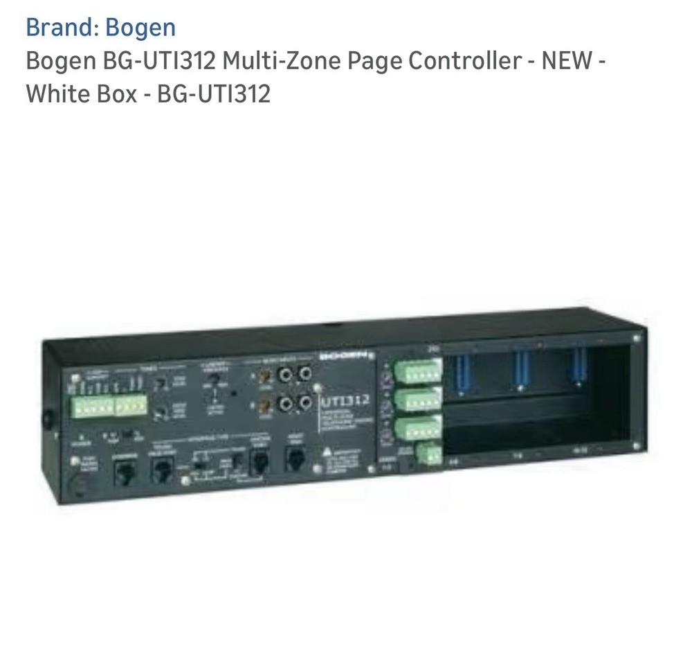 Bogen UTI312 Multi Zone Page Controller with UTI (New, Opened Box)