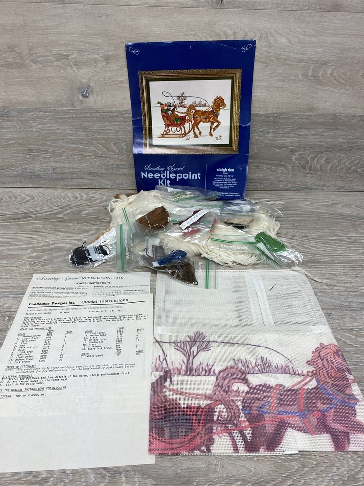 Something Special Needlepoint Kit Sleigh Ride 30133 18x14" Winter Scene **READ**